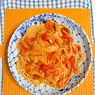 ガラエビとエリンギのトマトパスタ♪